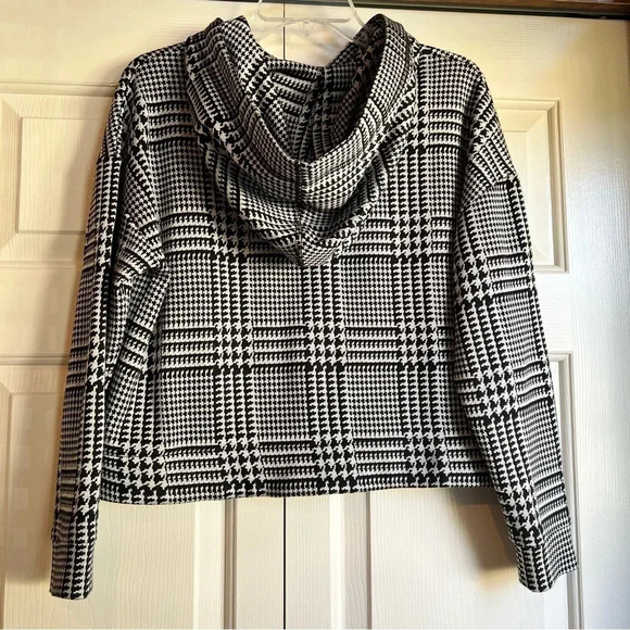 Wesley X Bandier Bowery Plaid Cropped Hoodie Women’s size Medium - Picture 7 of 8